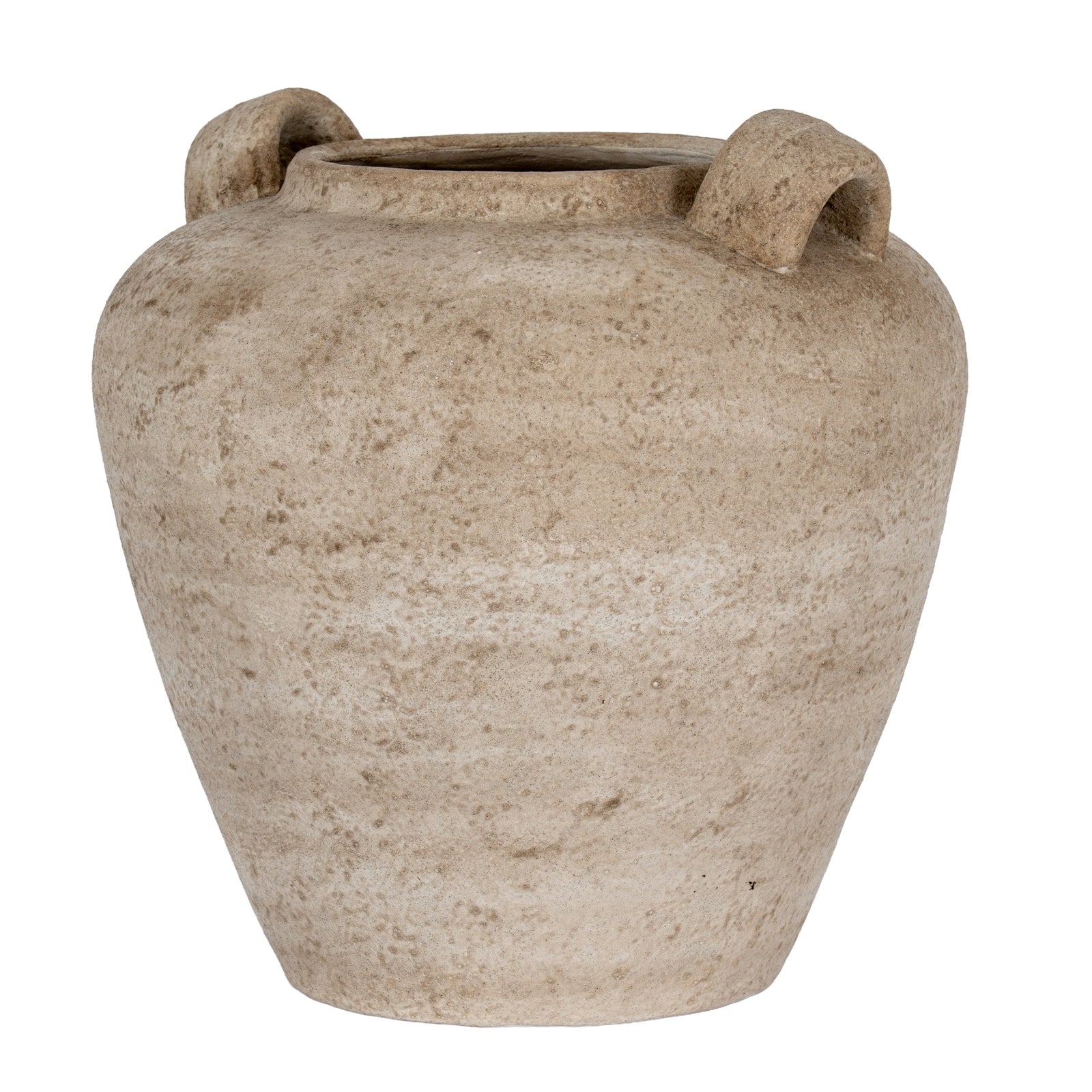 Terra Large Urn Vase With Handles — side view brown ceramic