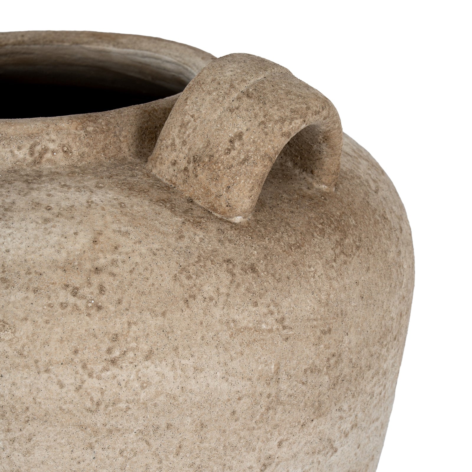 Terra Large Urn Vase With Handles — detail close-up brown ceramic