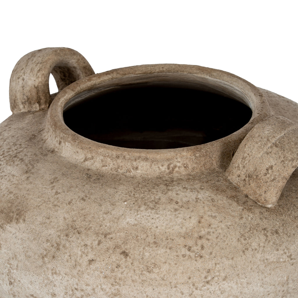 Terra Large Urn Vase With Handles — alternative angle brown ceramic