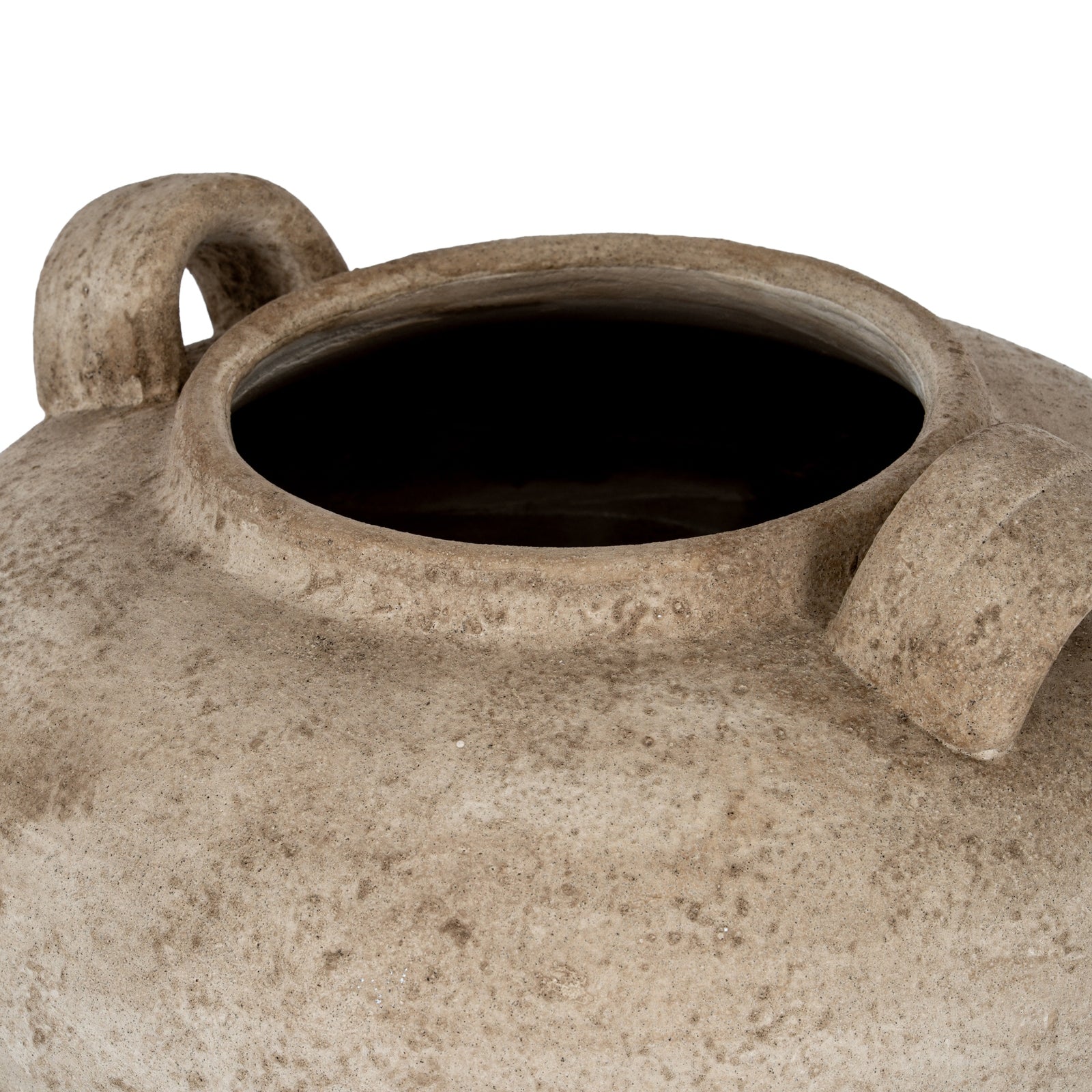 Terra Large Urn Vase With Handles — alternative angle brown ceramic