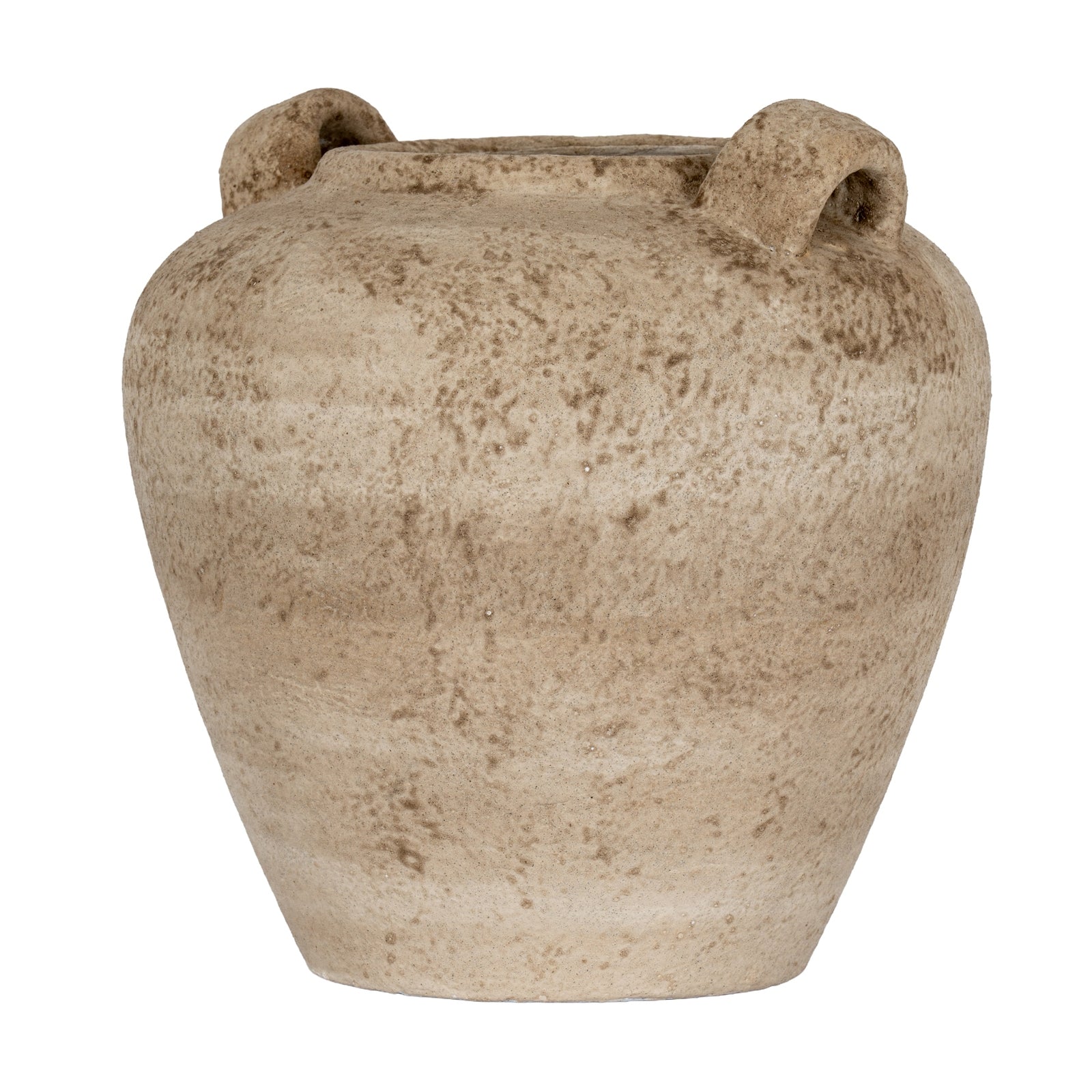 Terra Medium Urn Vase With Handles — side view brown ceramic