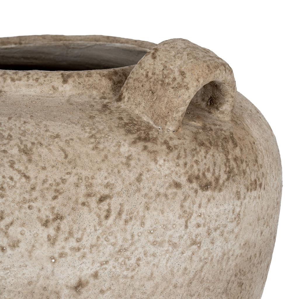 Terra Medium Urn Vase With Handles — detail close-up brown ceramic