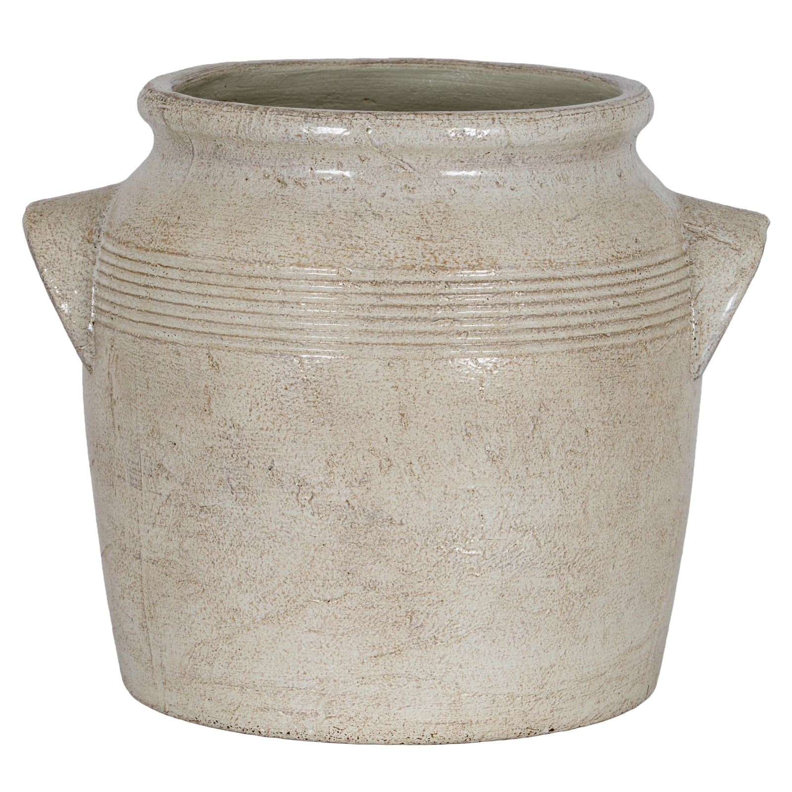 Tarn Collection Small Pot With Handles — side view white ceramic