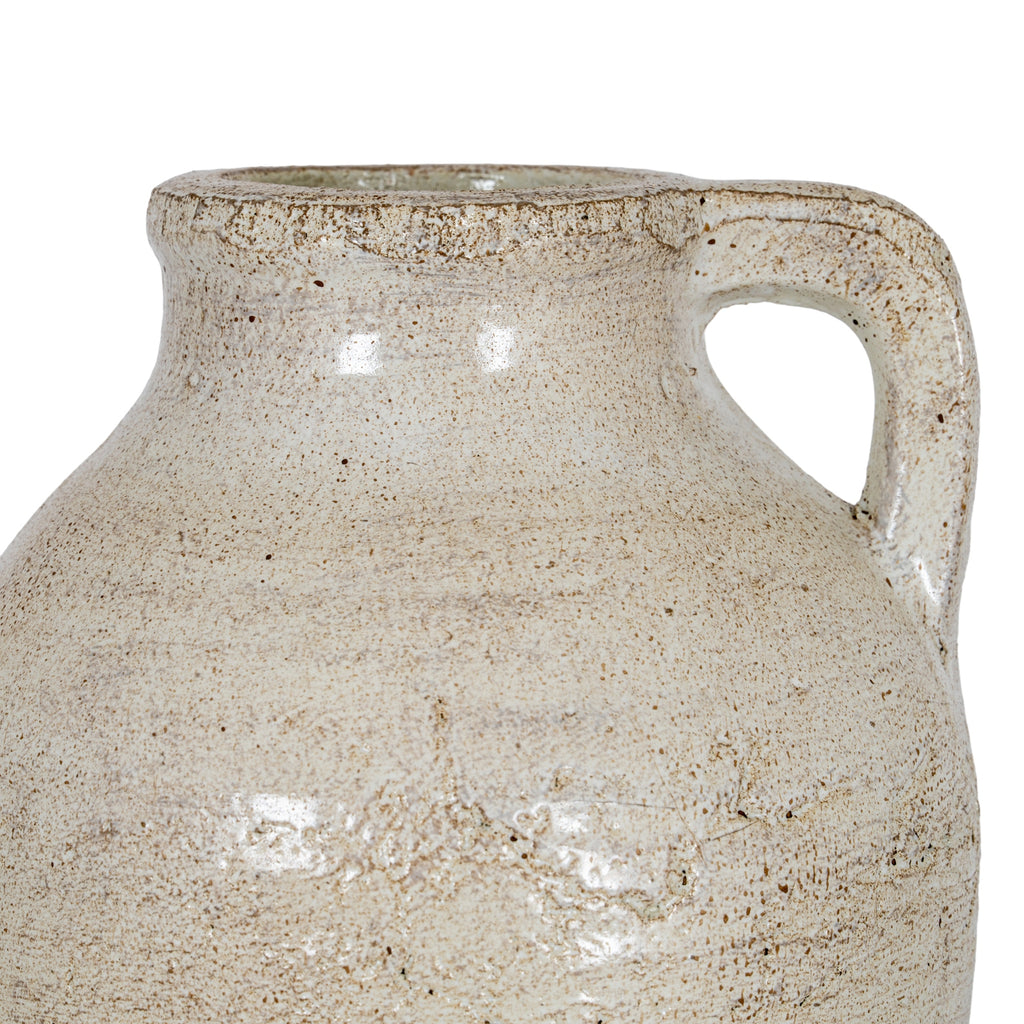 Tarn Collection Large Jug With Handle — detail close-up white ceramic