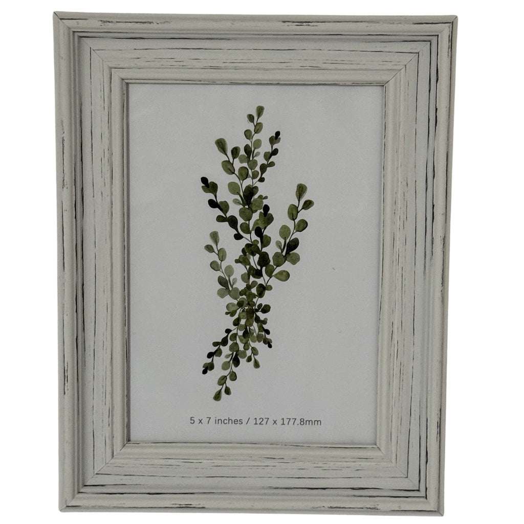 Alba Photo Frame 5x7 in distressed off-white wood: included with The Remembrance Posy when you choose With frame