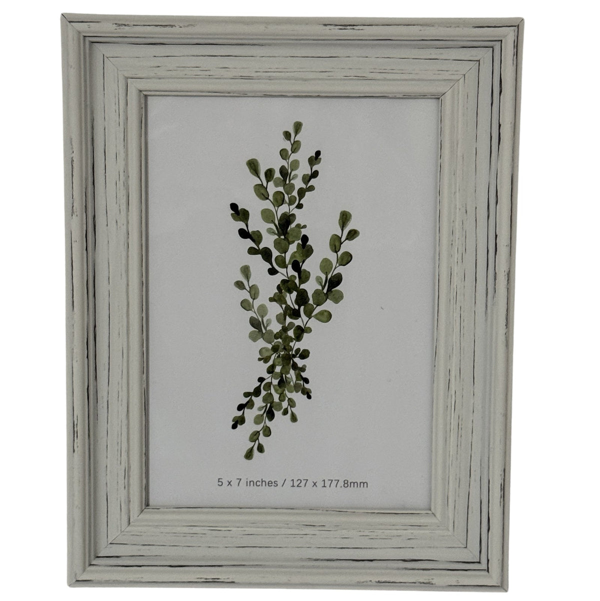 Alba Photo Frame 5x7 in distressed off-white wood: included with The Remembrance Posy when you choose With frame