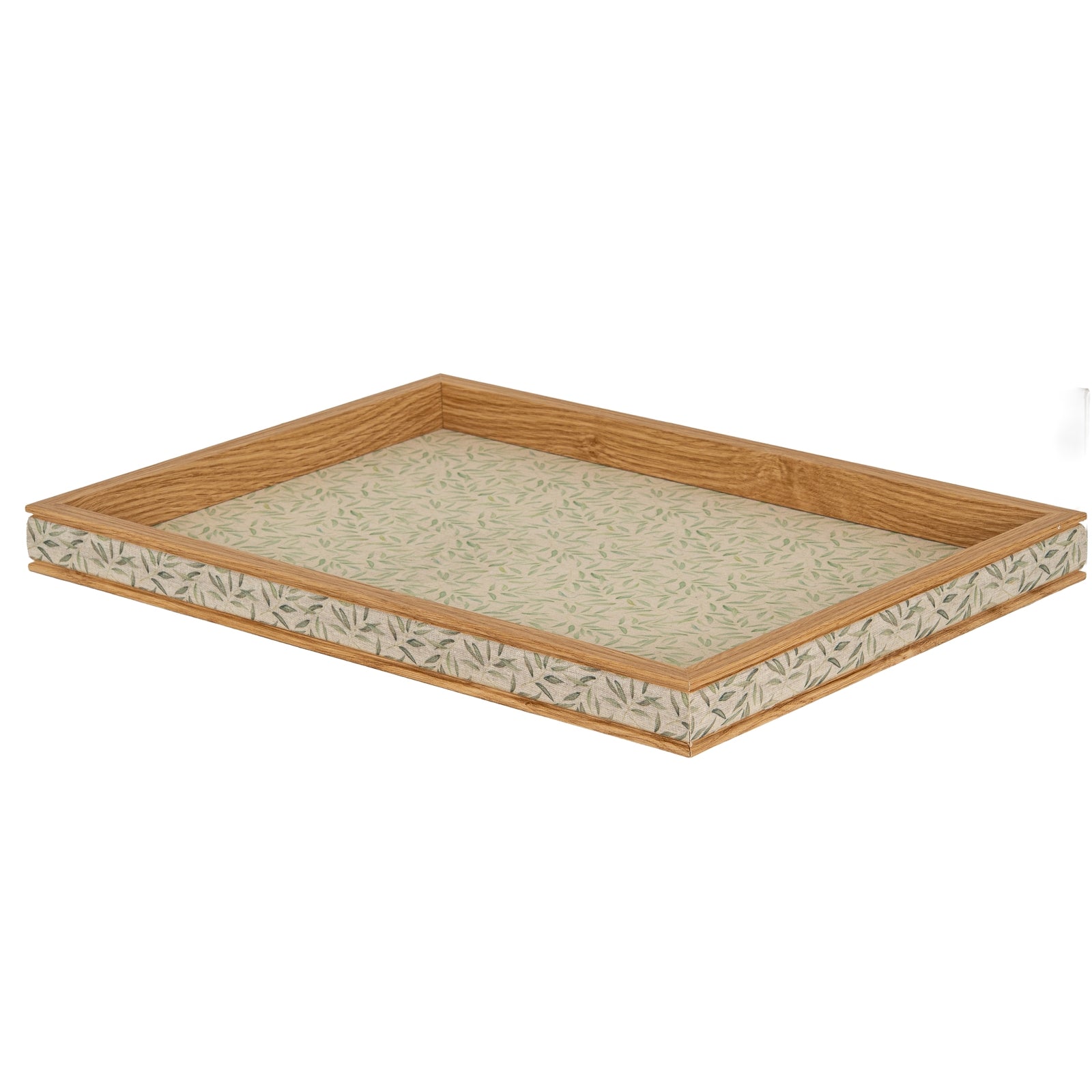 Drom Rectangular Tray — side view brown wood