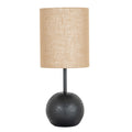 Black Cannon Table Lamp With Hessian Shade — main product view