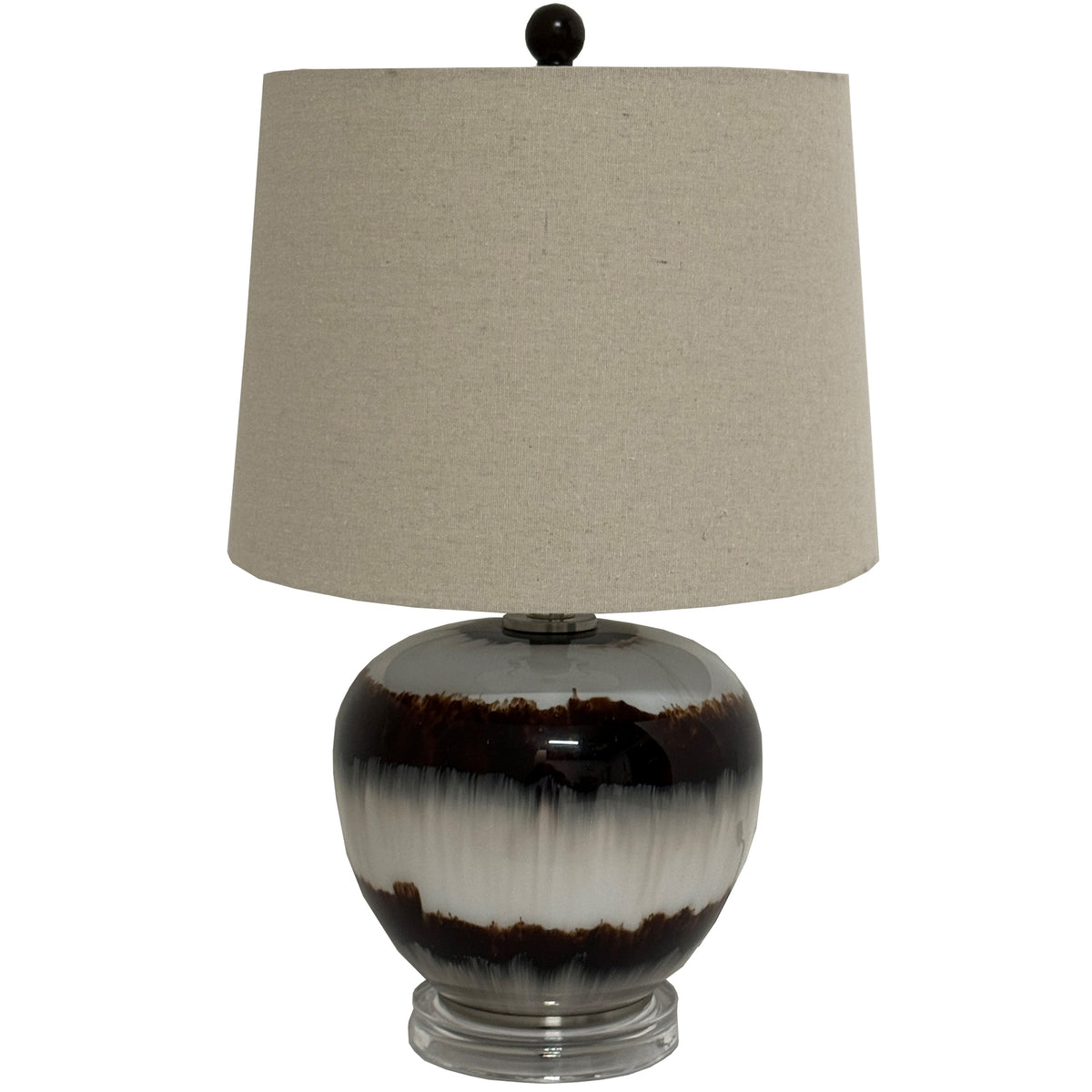 Sepia Shadows Squat Table Lamp With Linen Shade, main product view