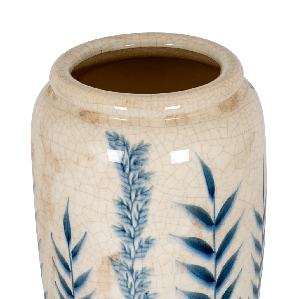 Large Blue Flora Tall Olpe Vase, alternative angle