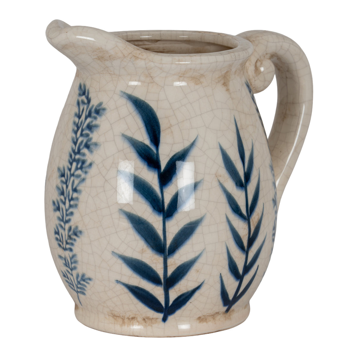 Small Blue Flora Olpe Jug Vase, alternative angle