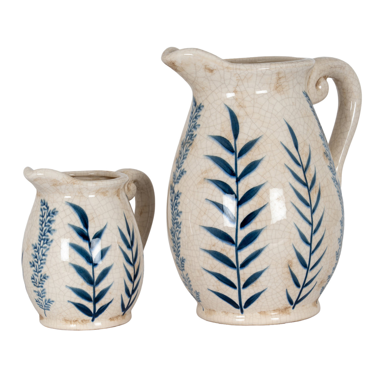 Small Blue Flora Olpe Jug Vase, further view