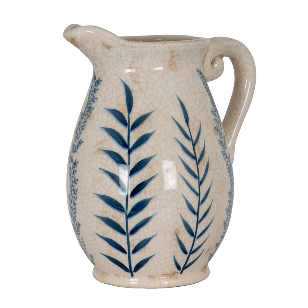 Large Blue Flora Olpe Jug Vase
