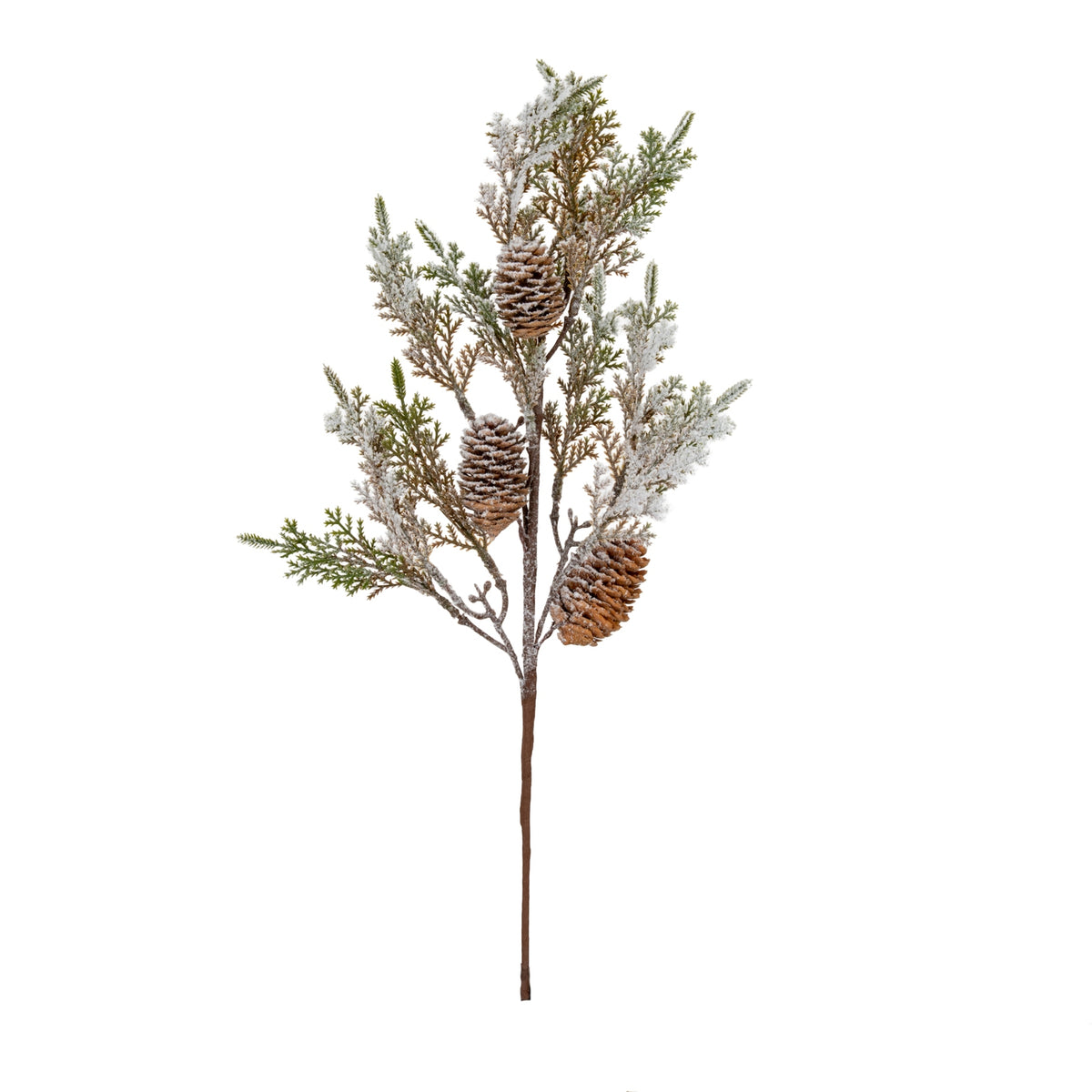 Artificial Large Frosted Cypress Fir Branch Spray with Pinecones, main product view
