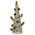 Small LED White Rattan Cone Tree With Winter Branches, main product view