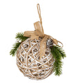 Small LED White Rattan Bauble With Branches And Ribbon, main product view