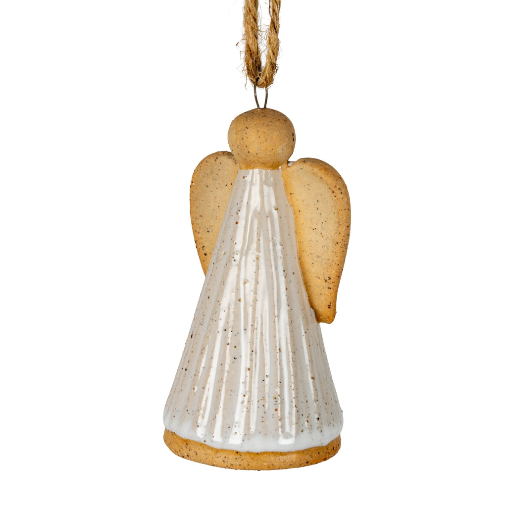 Flurry Angel Ceramic Tree Ornament, detail close-up