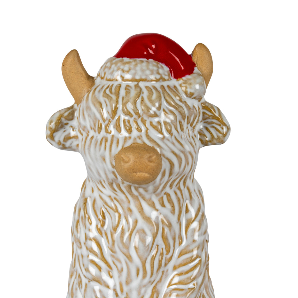 Merry Moo Ceramic Cow Ornament, alternative angle