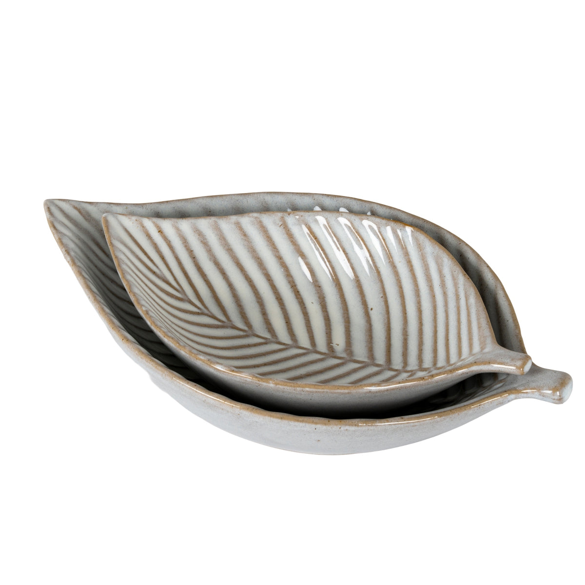 Alora Ceramic Elm Leaf Large Dish, detail close-up