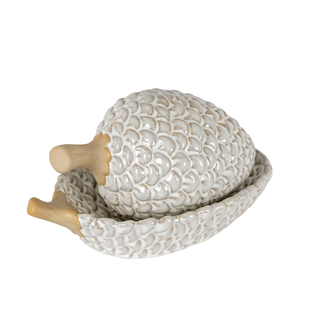 Alora Ceramic Pinecone Medium Dish, side view