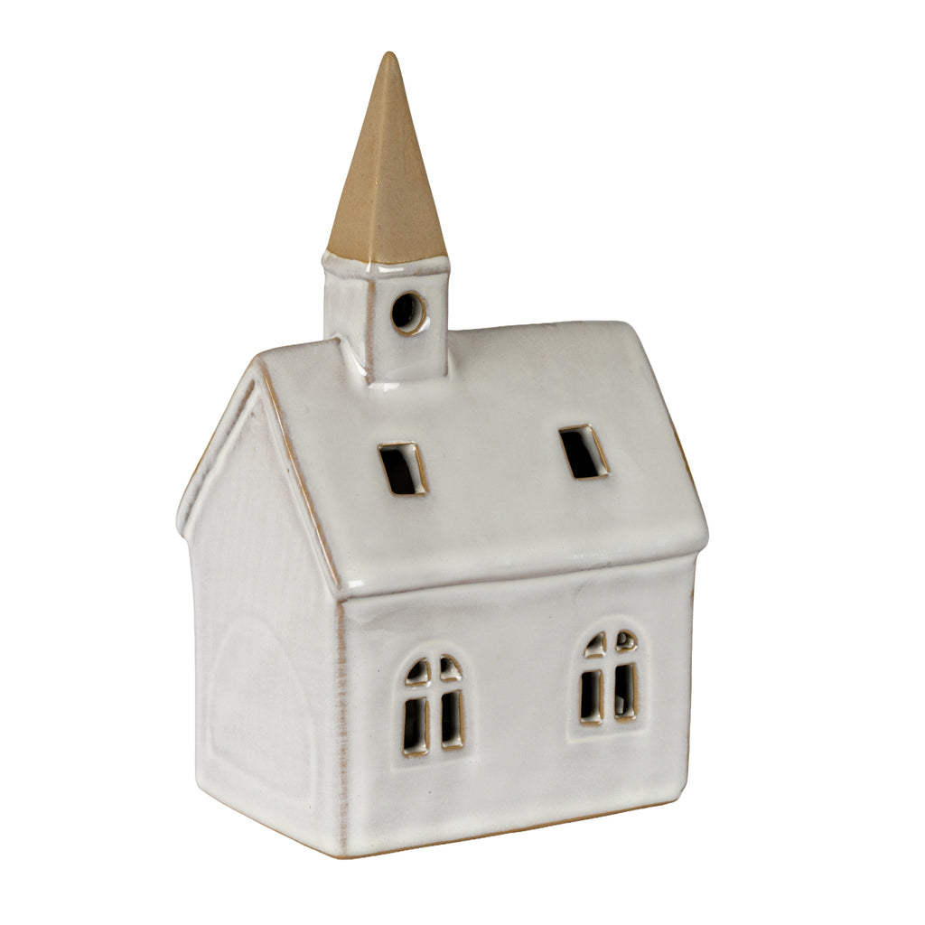 Alora Ceramic Church With LED Light, alternative angle