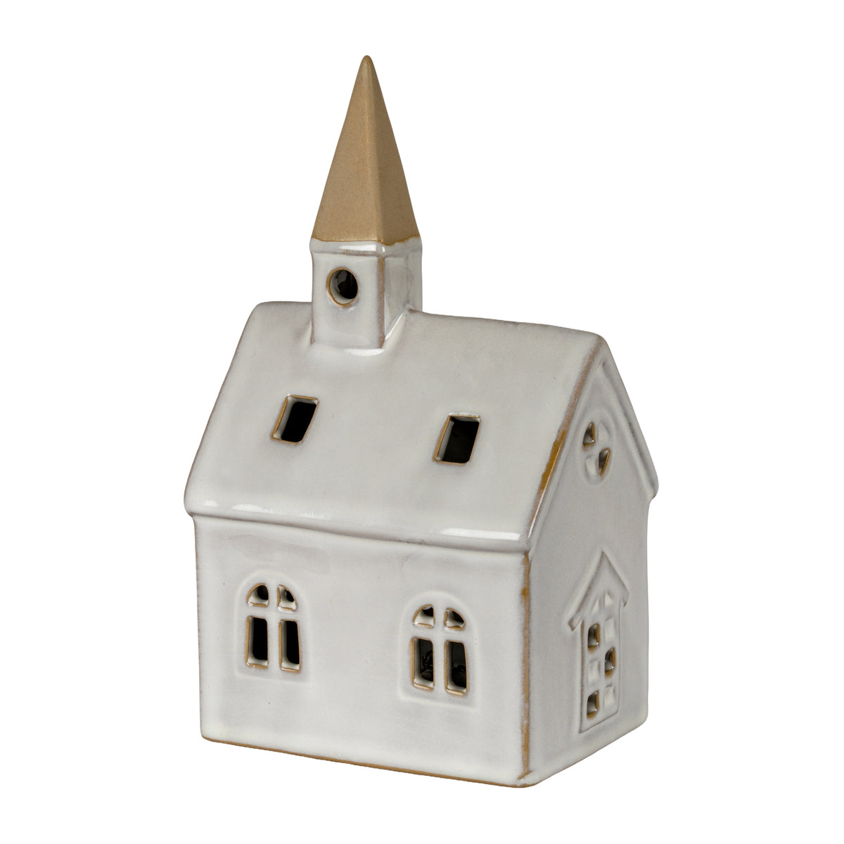 Alora Ceramic Church with LED Light, included in The Little Christmas Village