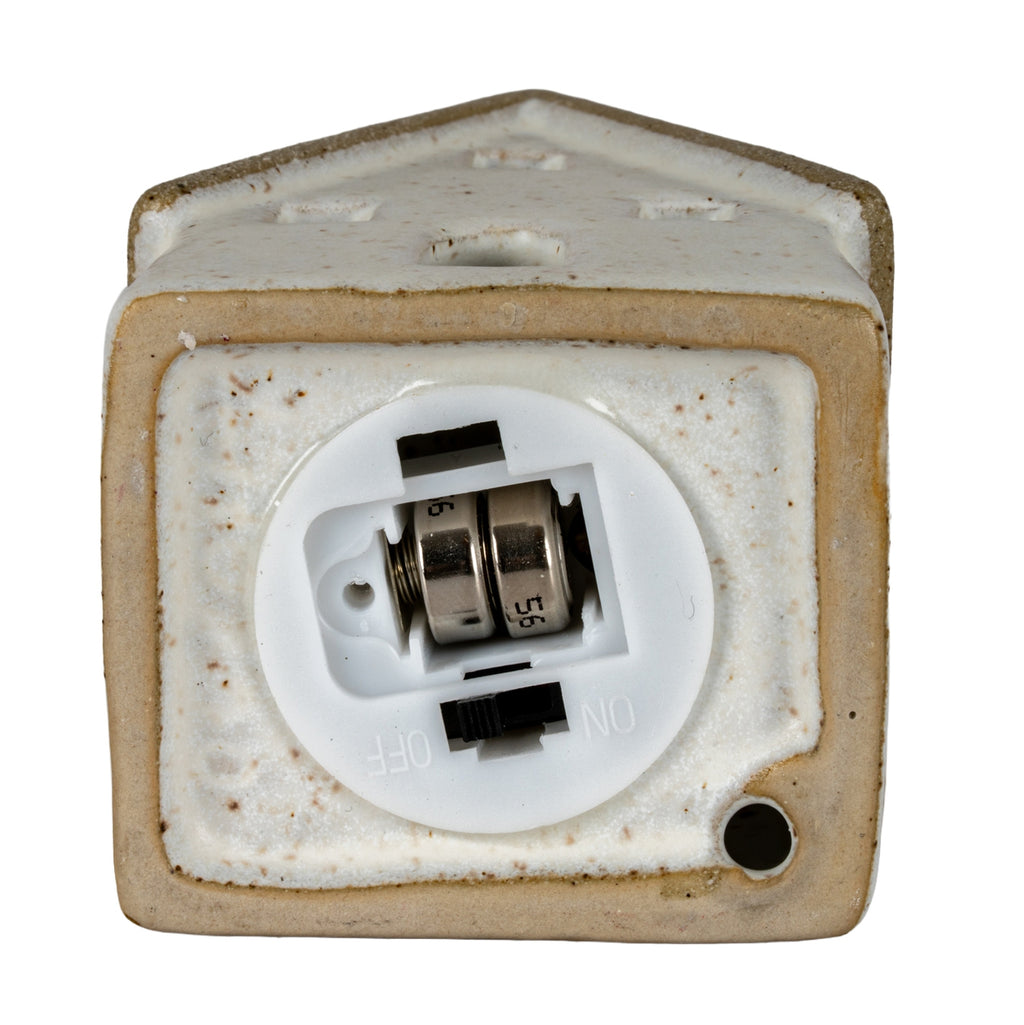 Alora Ceramic Large Town Cottage With LED Lights, detail close-up