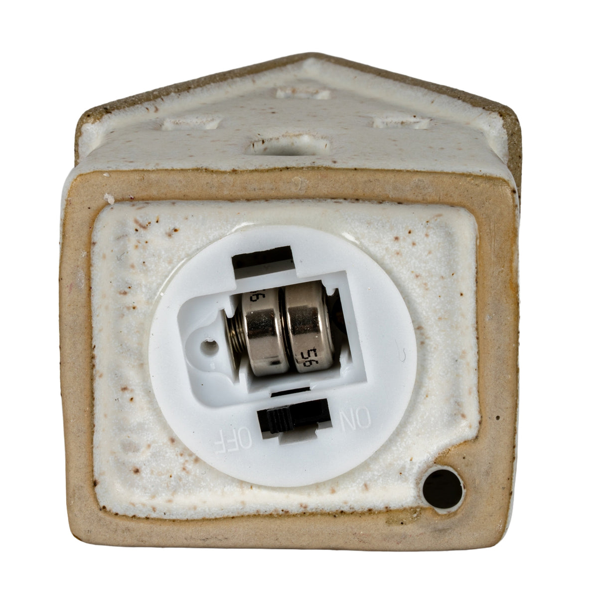Alora Ceramic Large Town Cottage With LED Lights, detail close-up