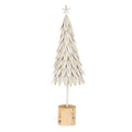 Large White Metal Christmas Tree on Wooden Stand, main product view