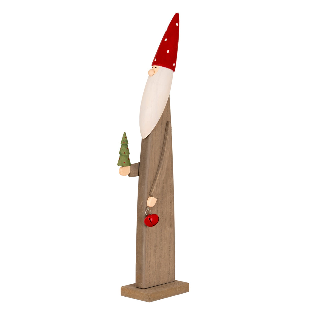 Wooden Festive Elf with Tree and Bell, main product view