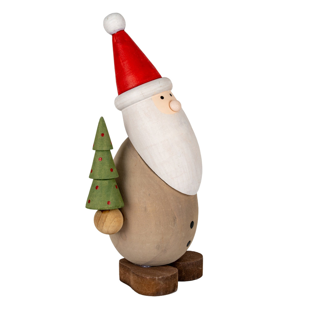 Wooden Santa with Tree, alternative angle