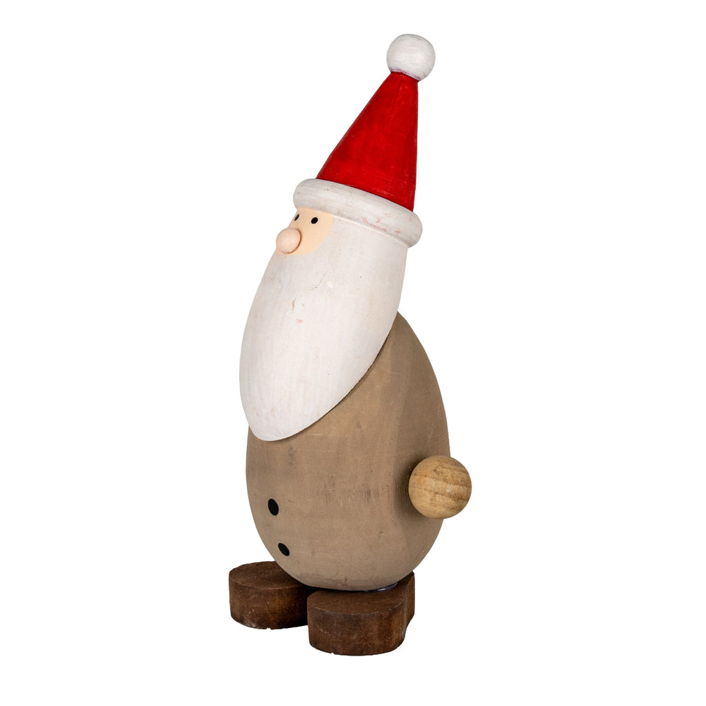 Wooden Santa with Tree, detail close-up