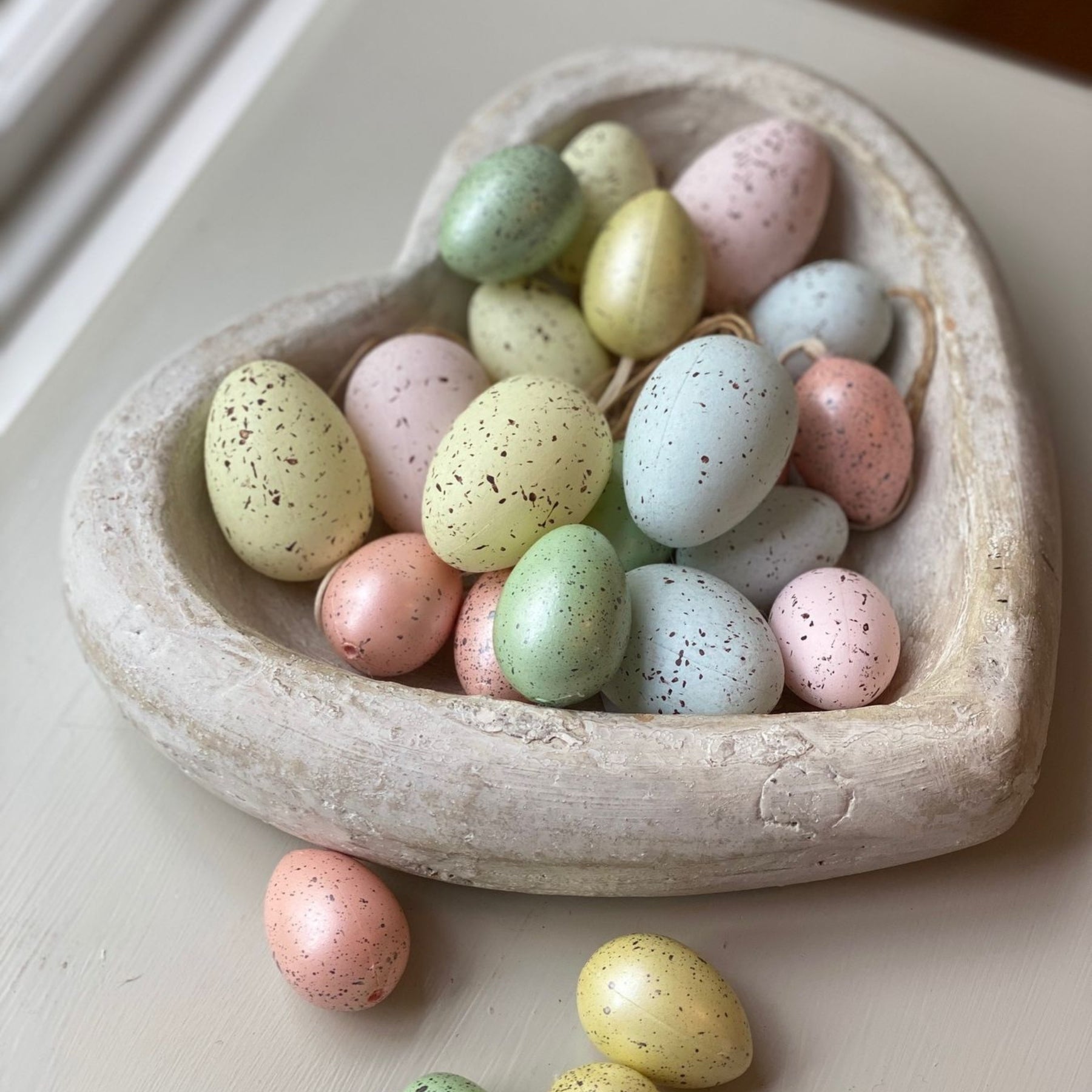 Deep Stone Heart Dish — alternative angle cream stone