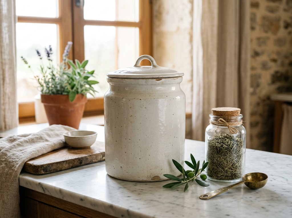 Large Antique White Cannister lifestyle