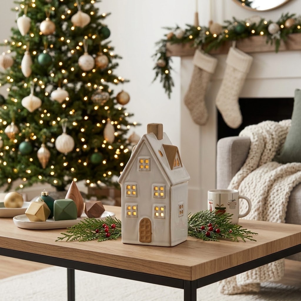 Alora Ceramic Large Townhouse With LED Light