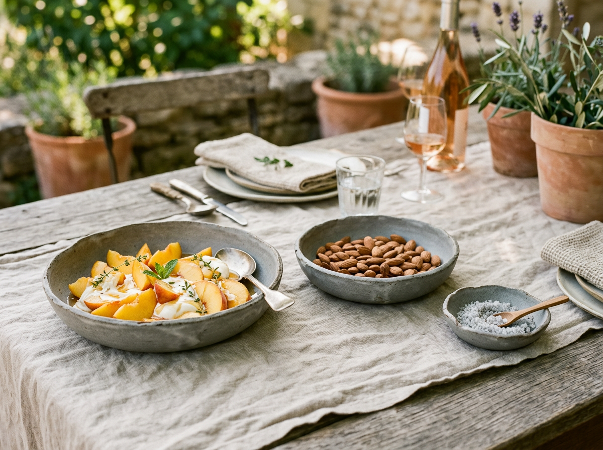 Set Of Three Large Stone Ceramic Dishes lifestyle