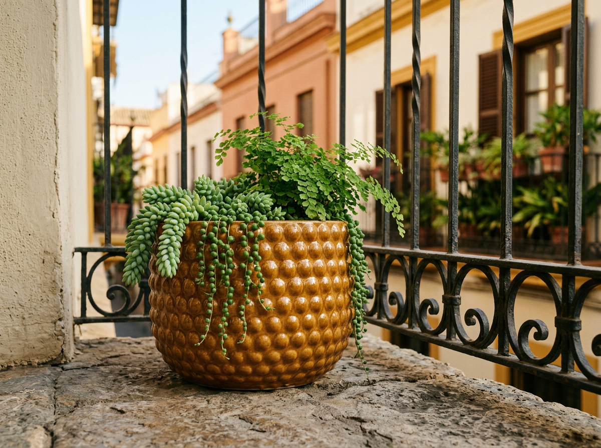 Seville Collection Large Caramel Bubble Planter lifestyle