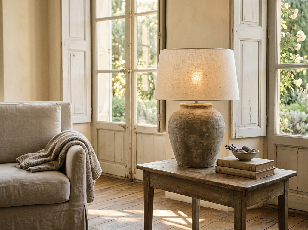 Tiber Large Stone Ceramic Lamp lifestyle